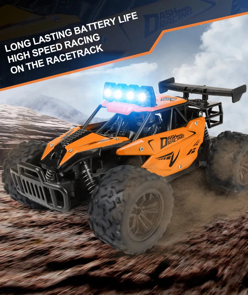 Oike Remote Control Car RC Drift Racing Vehicle Off Road Alloy 2.4G Radio High-Speed Trucks With LED Light Climbing Gift Kid Toy