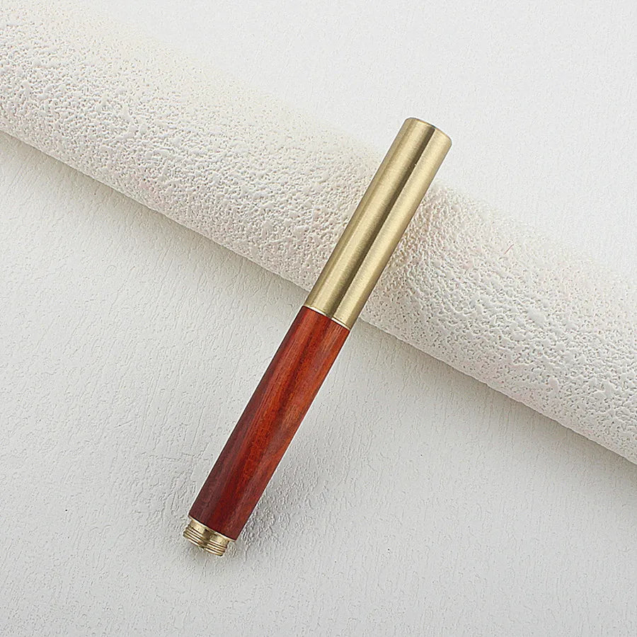 Exquisitely Designed Portable Pocket Vintage Mini Lipstick Pen Brass Solid Wood Materials Stationery Gifts Office Supplies