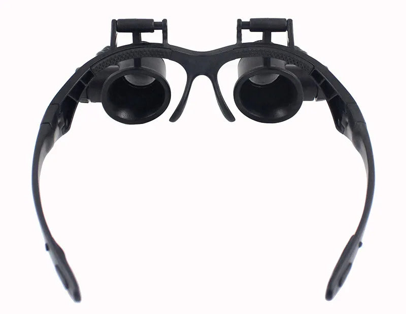 Head Mounted Magnifier With LED Light Magnifying Glass 2.5/4/6/8/10/15/20/25x Len For Close Work Electronic Jewelry Watch Repair