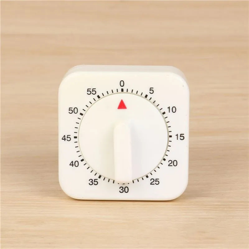 Kitchen Timer, Mechanical Rotary Timer, Student Problem-solving, Cute Kitchen Creative Square Alarm Clock, No Battery Required