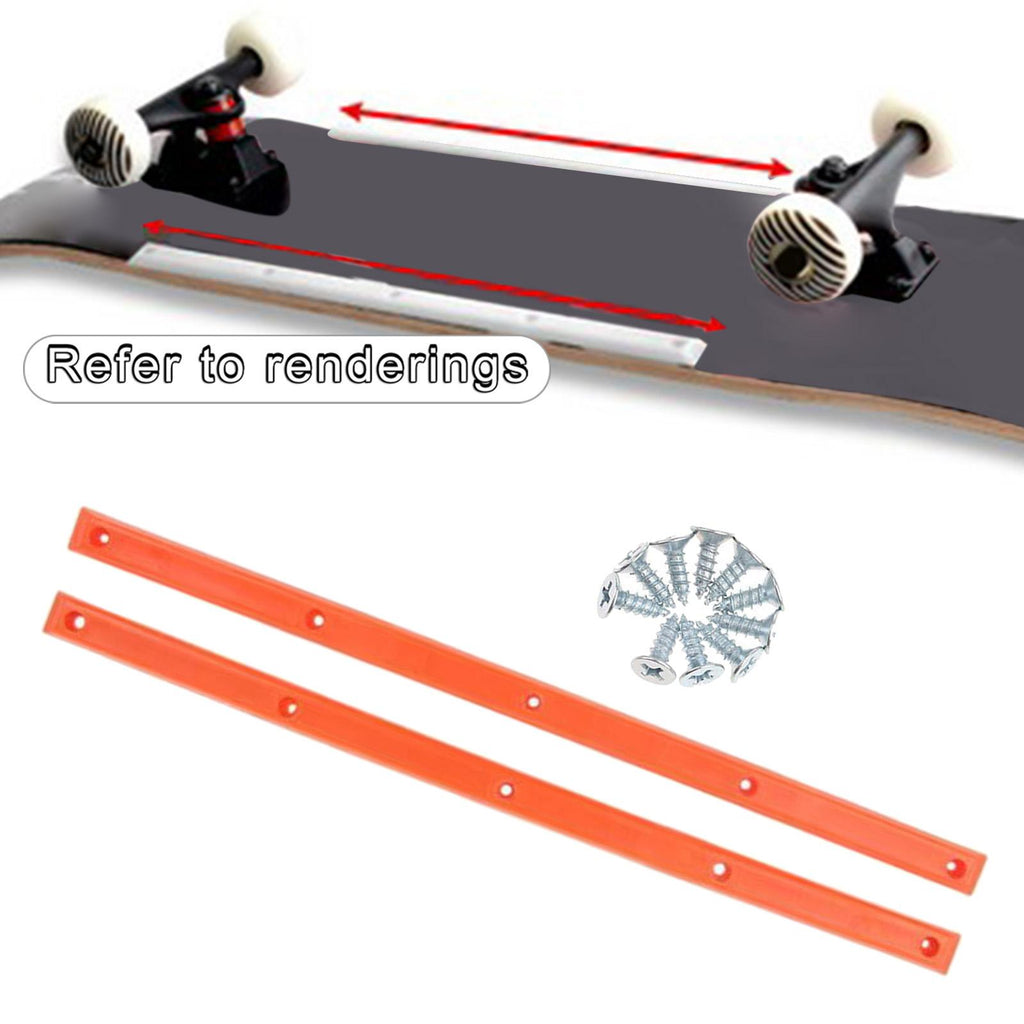 1 Pair Longboard Skateboard Rails with Mounting Screws Set Accessories Reduce Friction
