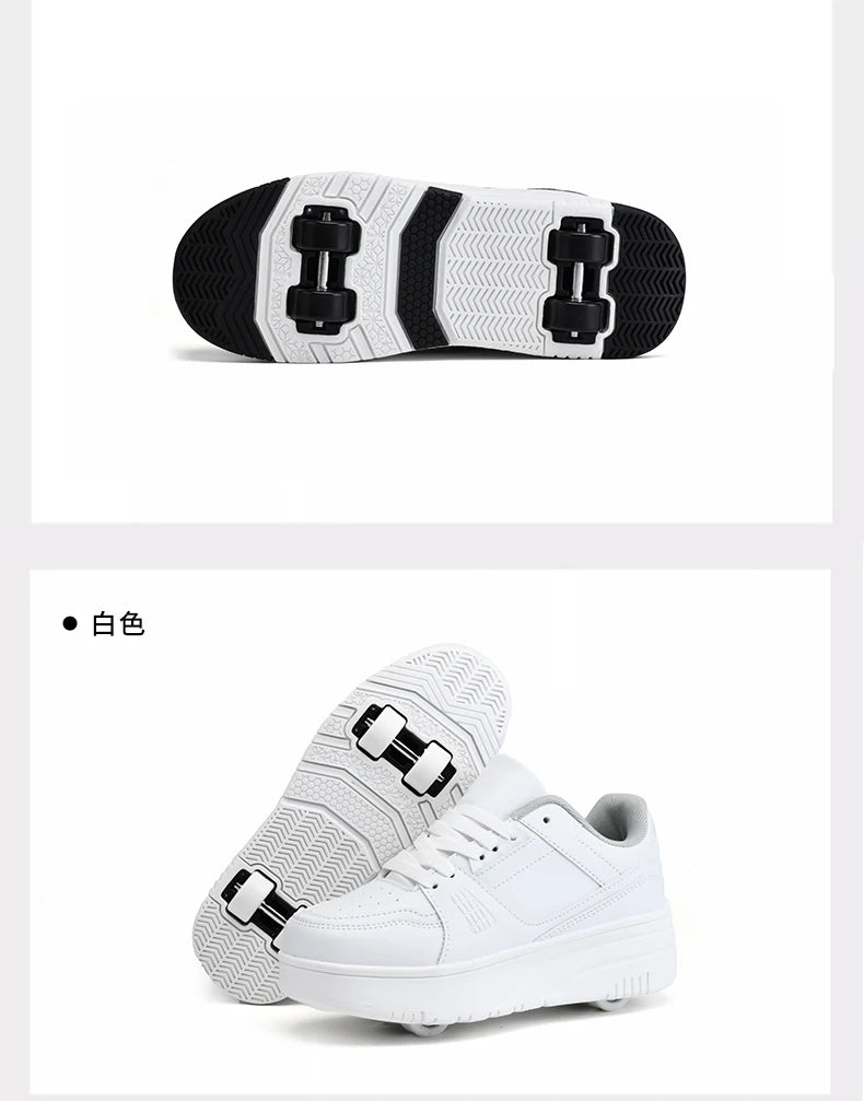 Children's Roller Skate Shoes Student Inline Skating Shoes Girls 4-Wheel Deformation Boy's Skating Shoes