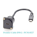 D-Type USB 3.1 C Male to Female Extension Cable Flange Chassis Panel Mount Bulkhead USB Type C Adapter 10Gbps Data Transfer
