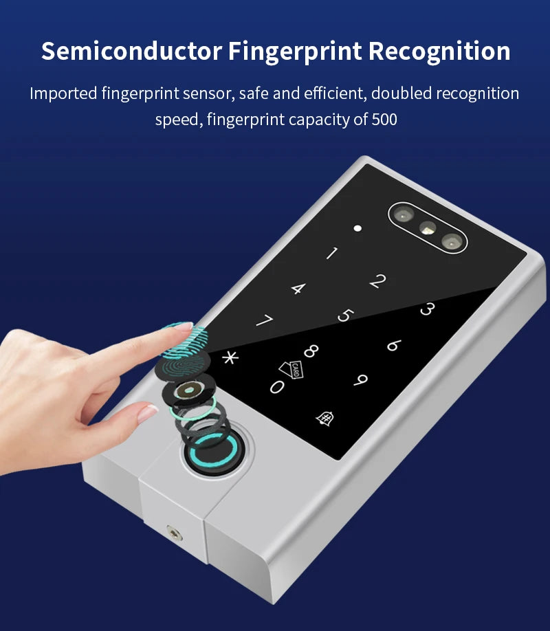 WIFI Face Wiegand 26-34 Recognition Fingerprint 125KHZ/13.56MHZ RFID Access Control Machine Card Reader Work With Tuya APP