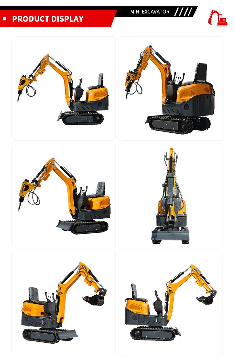 Custom Mini 1.2 Ton Excavator Euro 5 Engine CE Certified Compact Digger for Construction and Farm Use