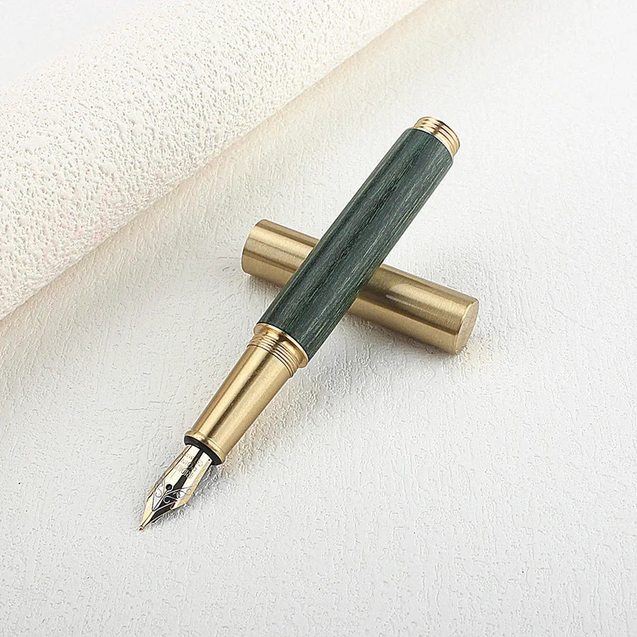 Exquisitely Designed Portable Pocket Vintage Mini Lipstick Pen Brass Solid Wood Materials Stationery Gifts Office Supplies