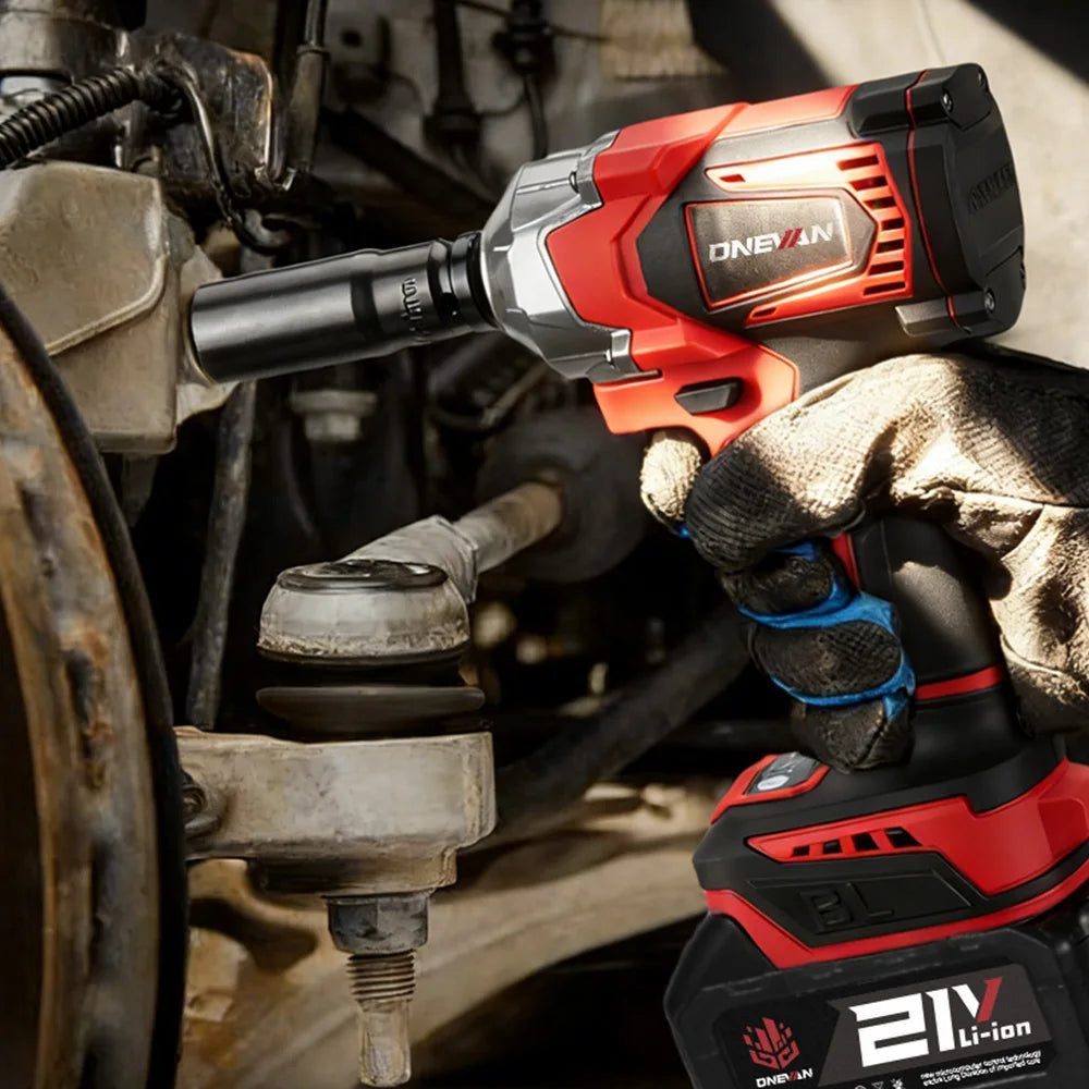 ONEVAN 1200N.M Torque Brushless Electric Impact Wrench 1/2Inch Cordless Wrench Screwdriver Power Tool For Makita 18V Battery Pin