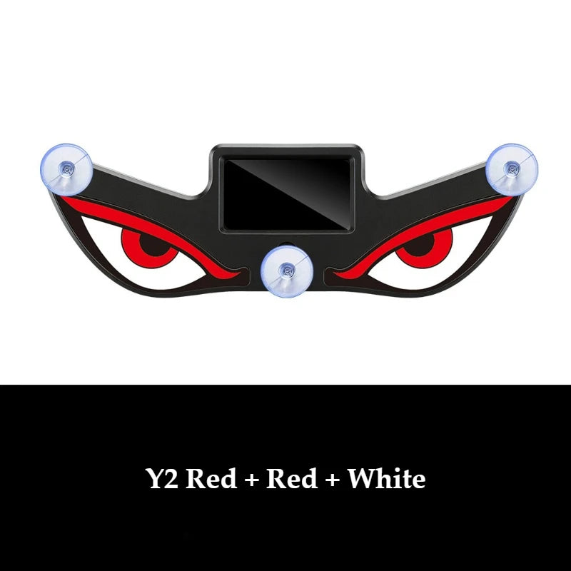 1Pc LED Dynamic Expression Neon Light, Car Solar Devil Eye Light, Rear Window Anti-Rear-End Warning Light