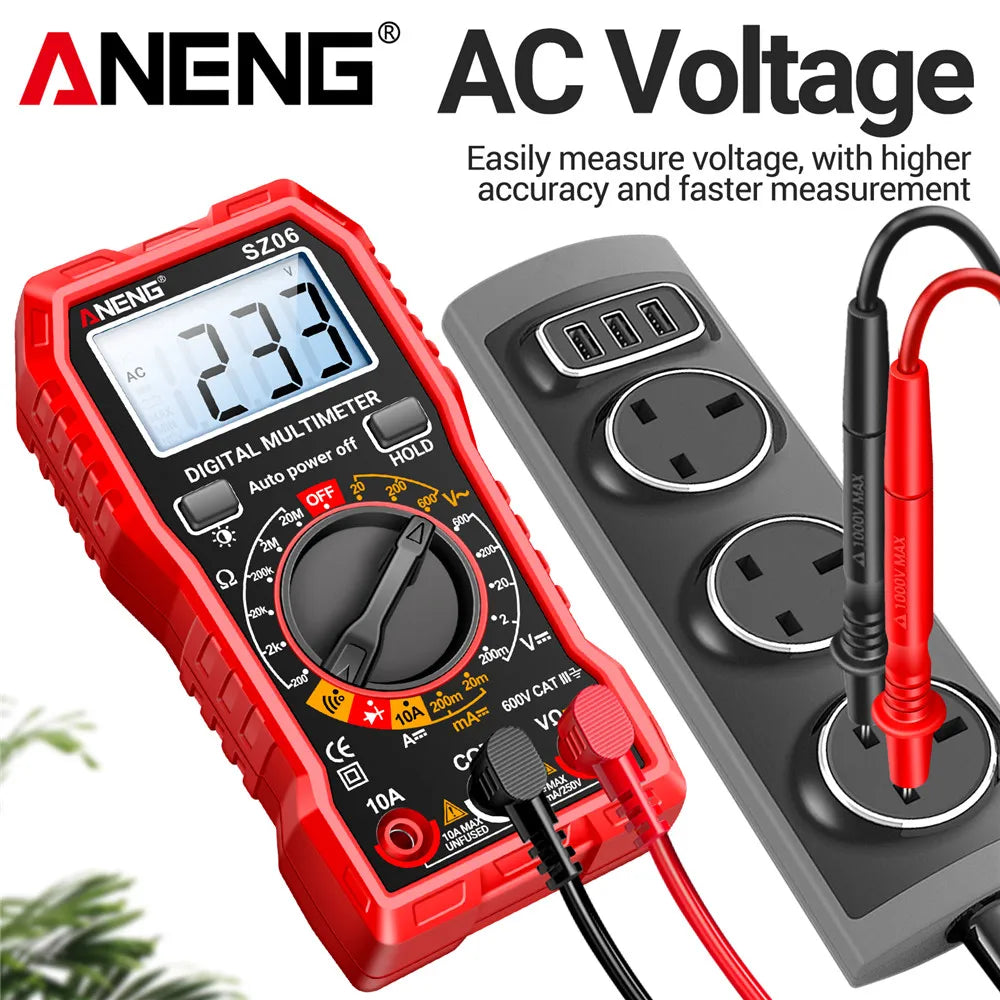 Digital Multimeter ANENG SZ06 AC/DC Ammeter 1999 Counts Multitester 600V Voltmeter Multimetr Voltage Resistance Meter Diode Tool