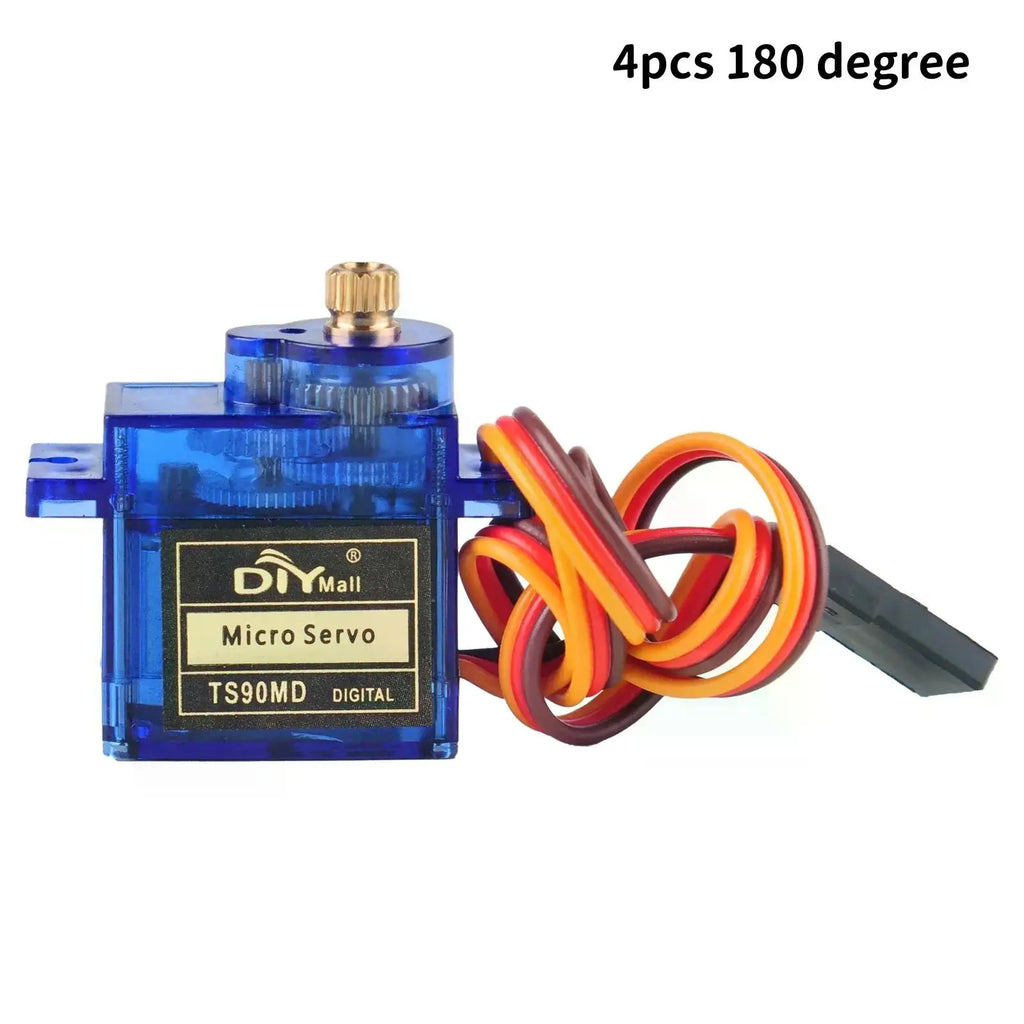 2kg.cm Micro Servo Motor Set Metal Gear 90/180/270 Degree Angle Controllable 4.8V-6V Simulation Steering Gear for RC Planes 9g
