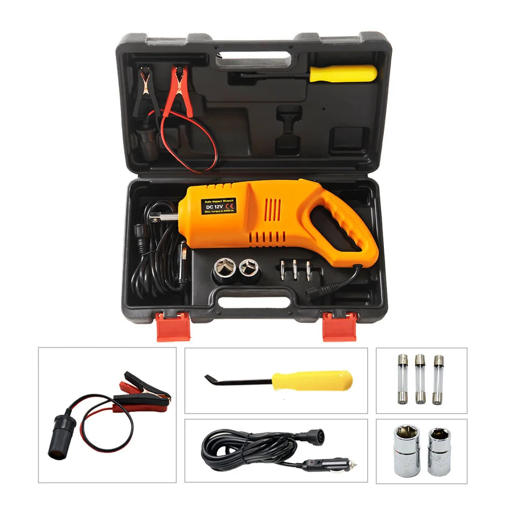 3 Ton Electric Car Jack Kit Lifting Set 12V 3 in 1 Scissors Car Jacks with Impact Wrench and Pump Auto Lift Repair Tools