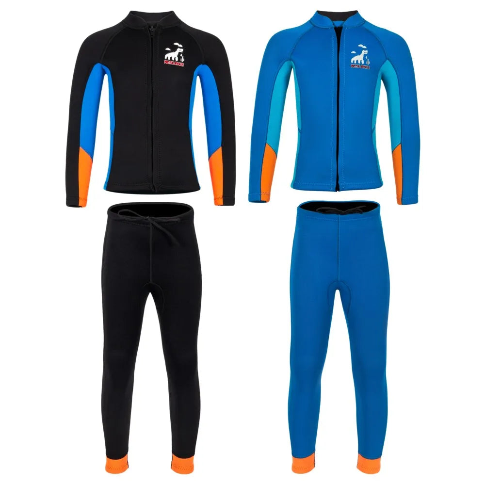Kids Wetsuit Pants Top Jacket For Boy Toddler Youth Children's Wet Suit Surf Suits Neoprene 2.5mm Front Zipper Swimsuit