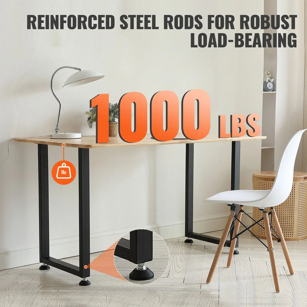 "28 Inch Heavy Duty Steel Farmhouse Table Legs Set 2 Reinforced Max Load 1000 Lbs DIY"