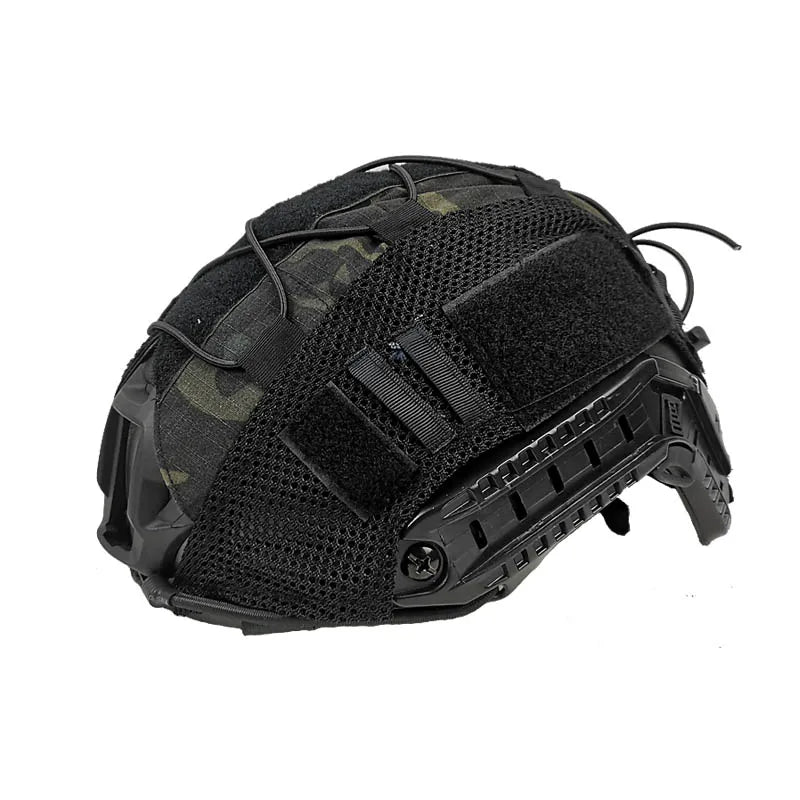 1 PC Tactical Helmet Cover for Fast MH PJ BJ Helmets Fast Helmet Protector Elasticated Cord (Helmet Not Included)
