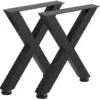 Set of 2 Heavy-Duty 3.1\" Square Box Section X Frame Dining Table Legs 28\" Height 24\" Width Steel Table Legs for Parks