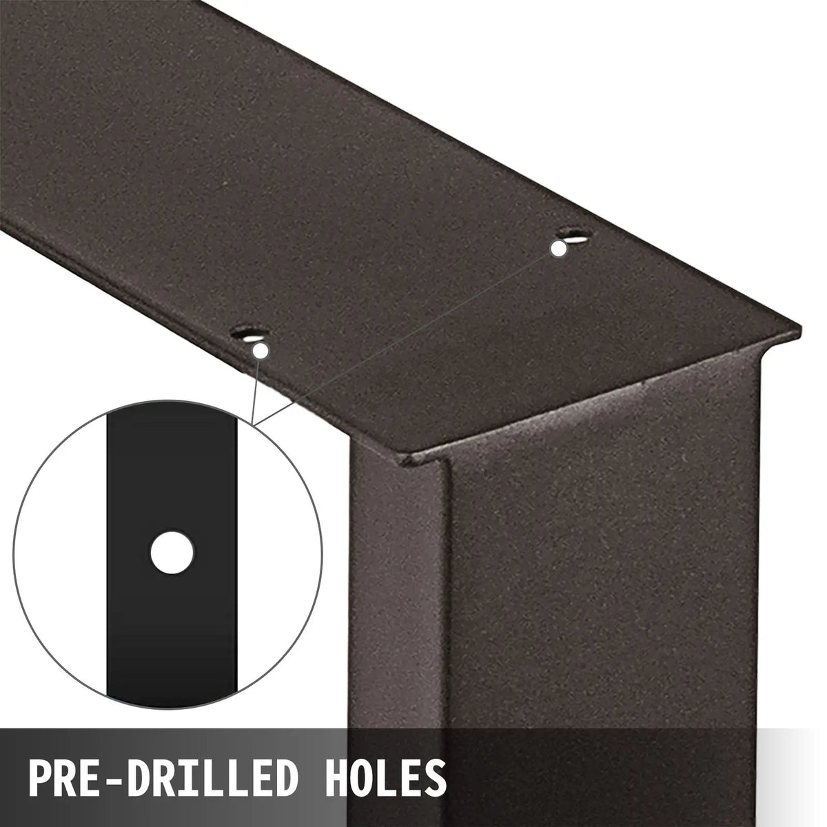 Set 2 Heavy-Duty 28FT Height 23FT Width Metal Table Legs 3.1\" Square Box Section Dining Table Legs 28FT Height 23FT Width Metal