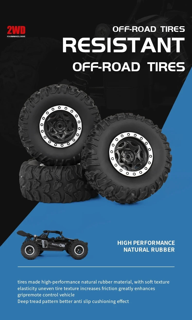 Oike Remote Control Car RC Drift Racing Vehicle Off Road Alloy 2.4G Radio High-Speed Trucks With LED Light Climbing Gift Kid Toy