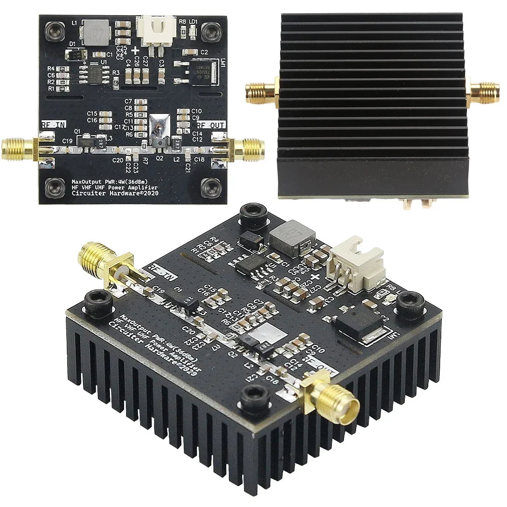 0.5-800MHz RF Power Amplifier HF VHF UHF RF Transmitter power amplifier DC15-30V 15W 40dB Gain For Ham Radio RF Amplifier Module