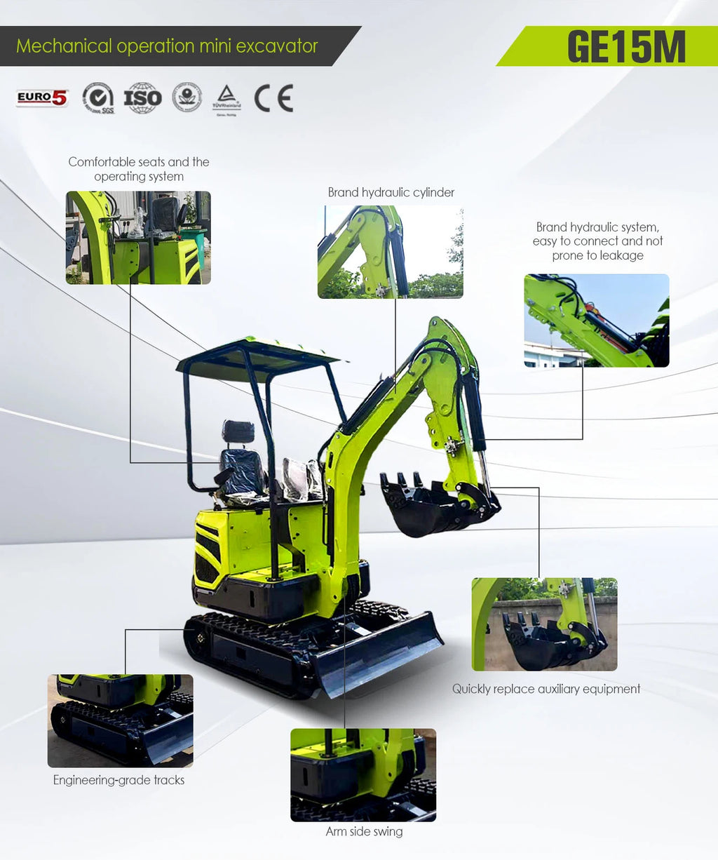 Multifunctional Mini Excavator 0.8-1 Ton Tiny Digger for Indoor Construction Narrow Space Soil Moving