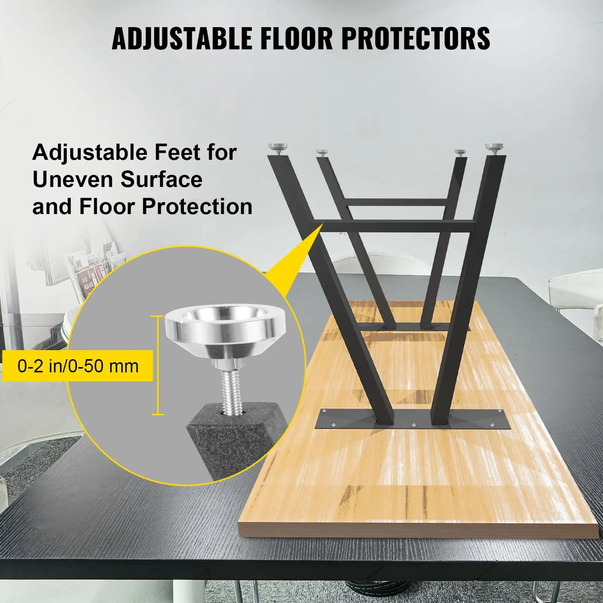 "Aluminum Heavy Duty 28 X 17.7 Inch Shaped Desk Legs Set 2 with Polyurethane Coating Furniture Legs"