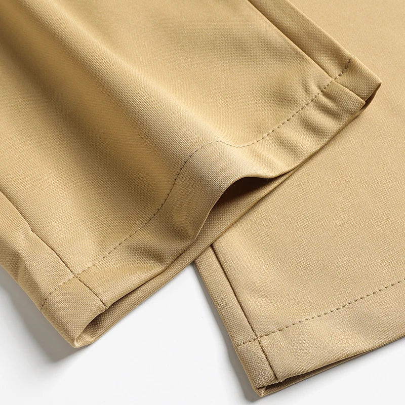 2026 Men's Spring Summer Autumn  Pants Straight Stretch Casual No Trace No Ironing Fabric Silky Cool Feeling Trousers 29-42
