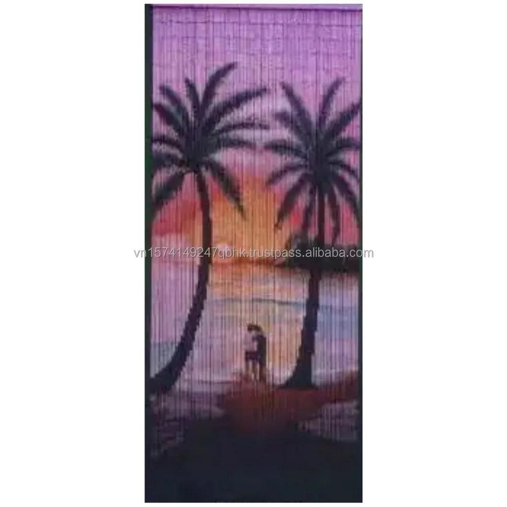 Decorative Bamboo Curtain Elegant Beaded Partition for Interior Design Vietnamese Manufacturer