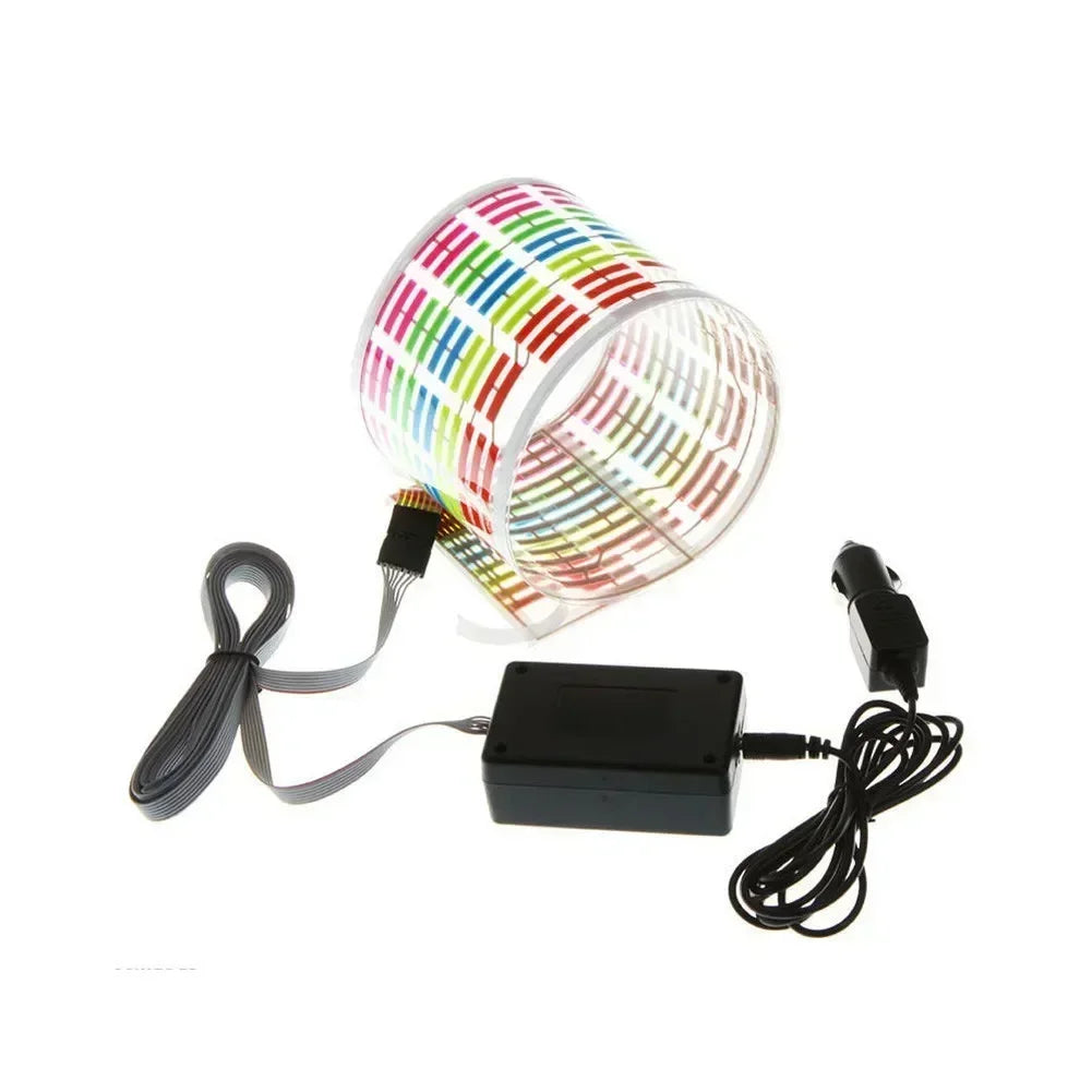 12V 45x11CM Car Equalizer Sticker Music Rhythm LED Flash Light Lamp Car Rear Windshield Decorative Light Sound Activated