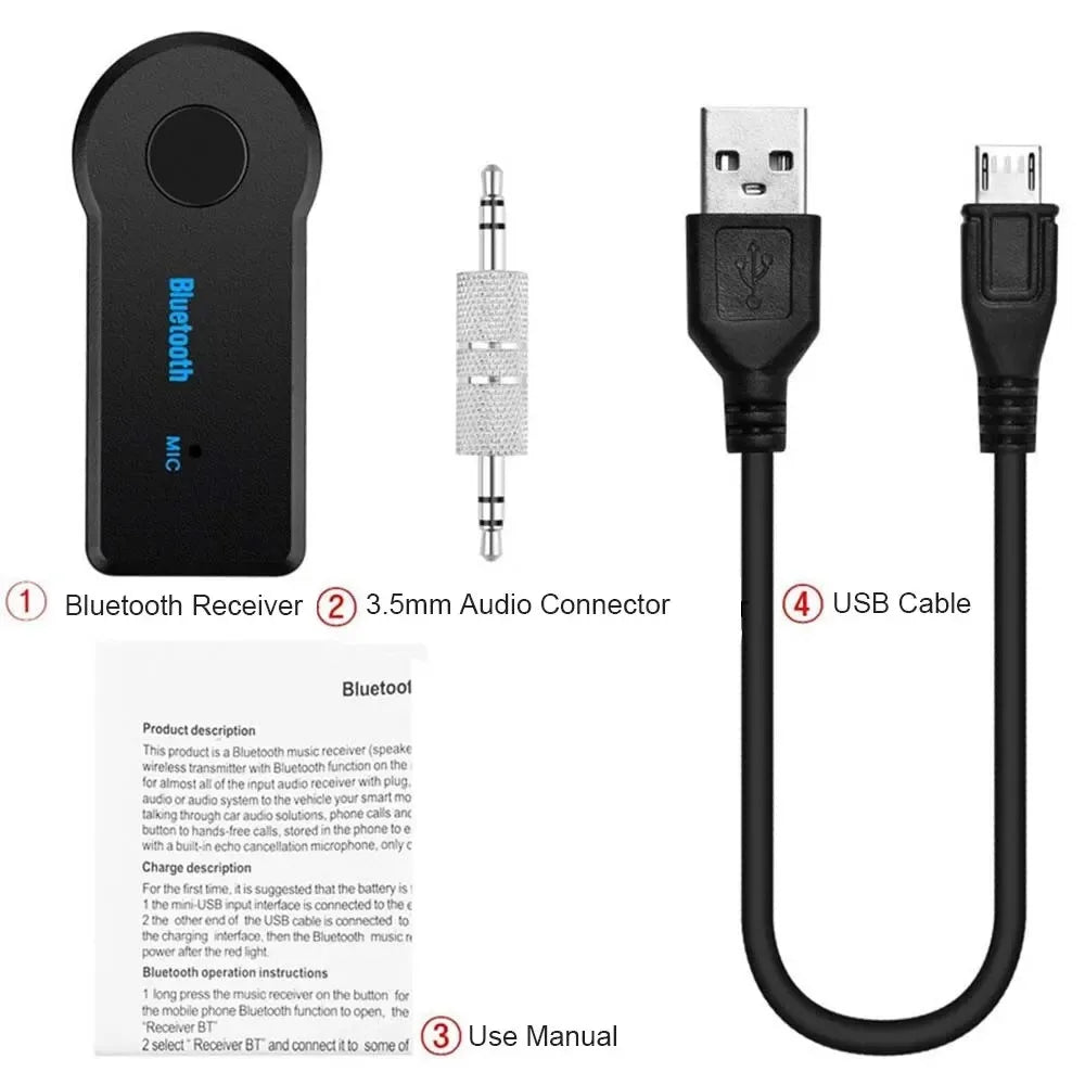 Car Bluetooth 5.0 Receiver 3.5mm Jack Wireless Bluetooth Transceiver Adapter For Car Kit Music Audio Aux A2dp Earphone Receiver