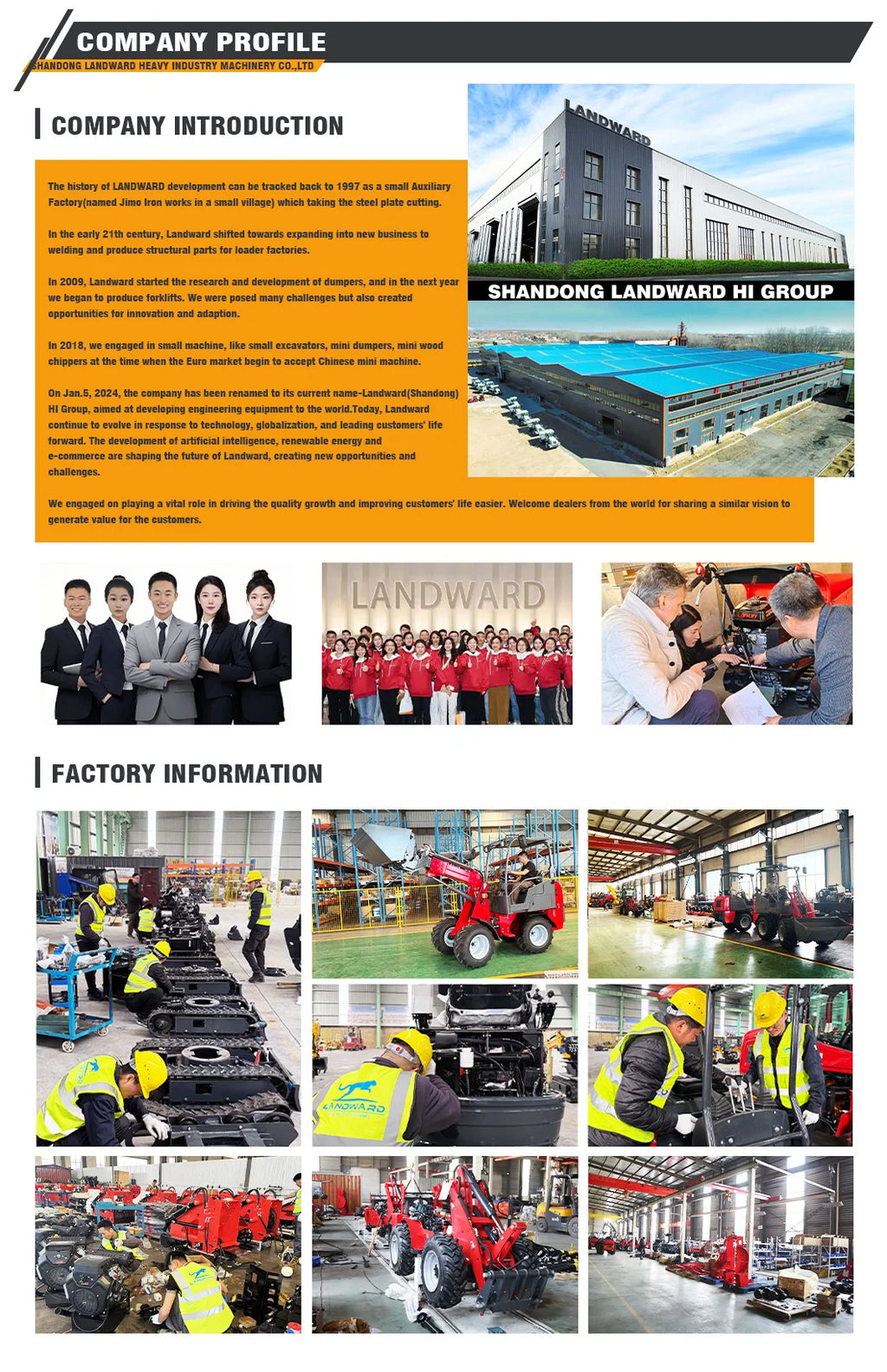 Europe Best-Selling Compact Loader W1160 Mini Loader LANDWARD Original Japanese Diesel Engine Wheel Diesel Loader Customization