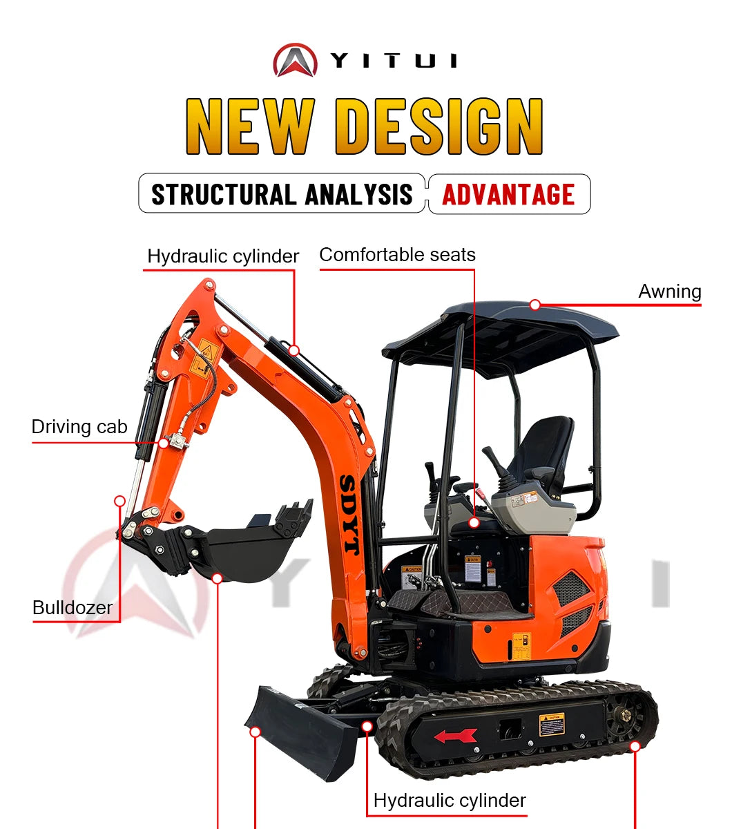 2026 Customized Compact Mini Excavator 1.8 Ton Micro Digger With Tracked Chassis - Ideal For Indoor/Outdoor Digging Planting
