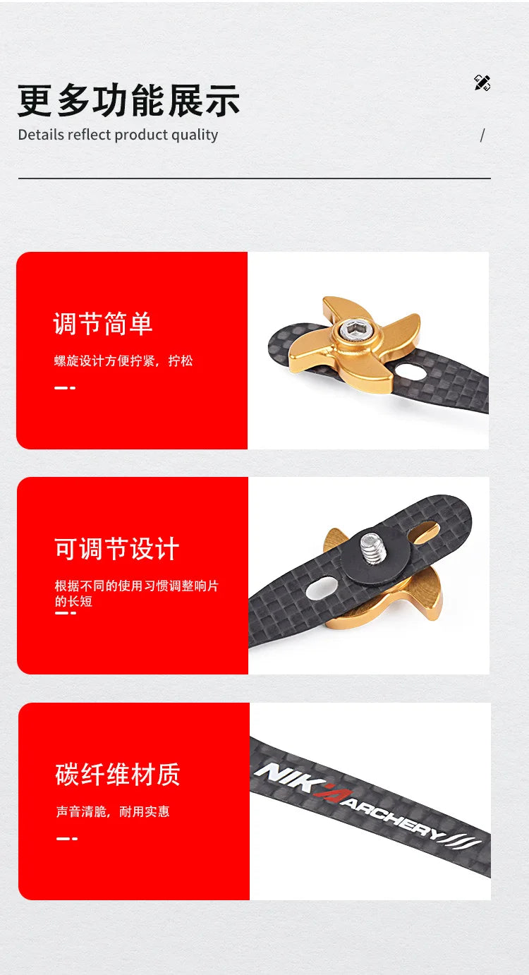 NIKA Archery Clicker Recurve Bow Carbon Clicker Adjustable Length for outdoor curved bow accessories