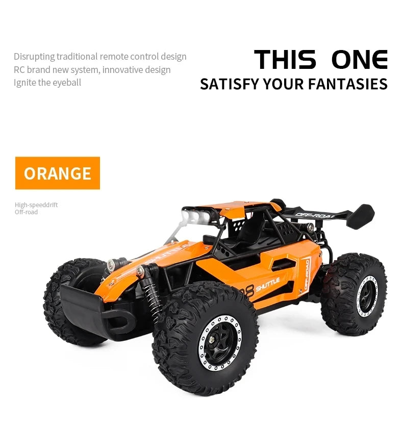 Oike Remote Control Car RC Drift Racing Vehicle Off Road Alloy 2.4G Radio High-Speed Trucks With LED Light Climbing Gift Kid Toy