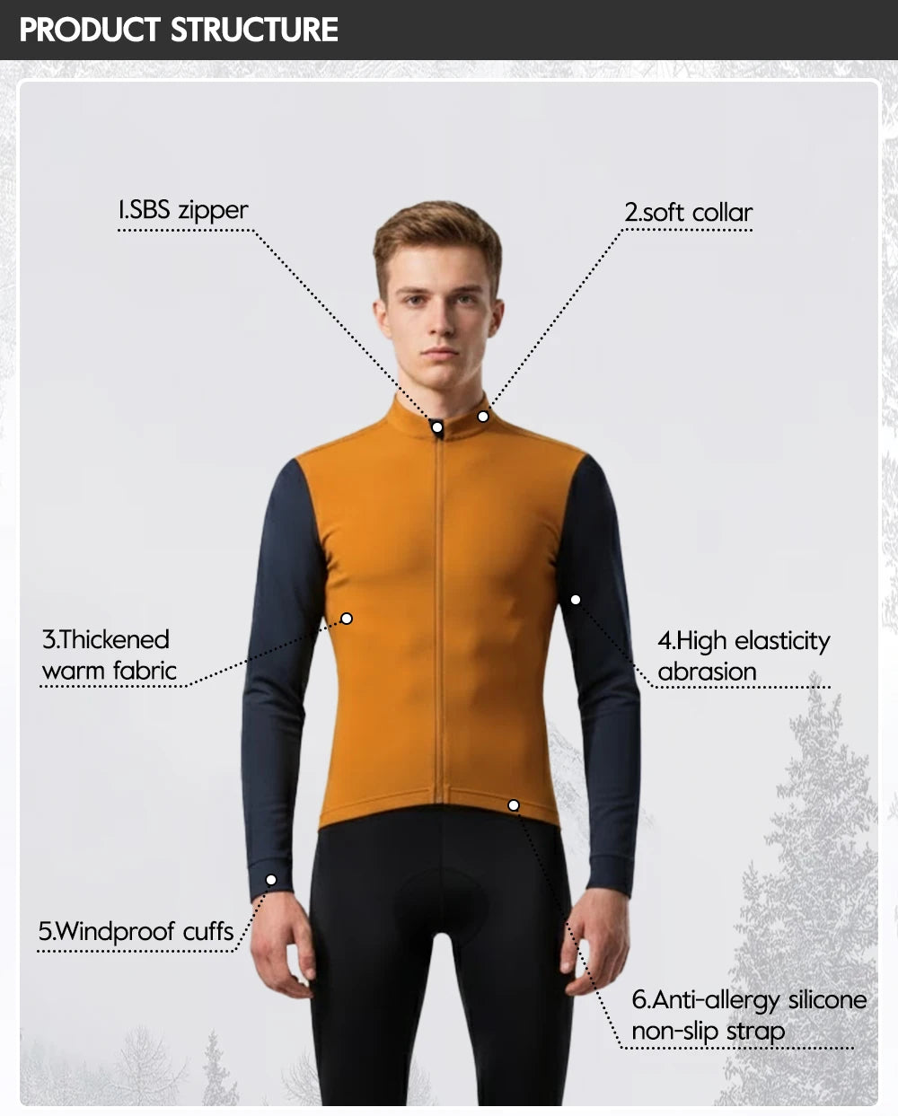 ZRSE Cycling Jersey Maillot Winter Windproof Bike Clothing Cycling Long Sleeve Windbreaker Waterproof MTB Bicycle Fleece Warm