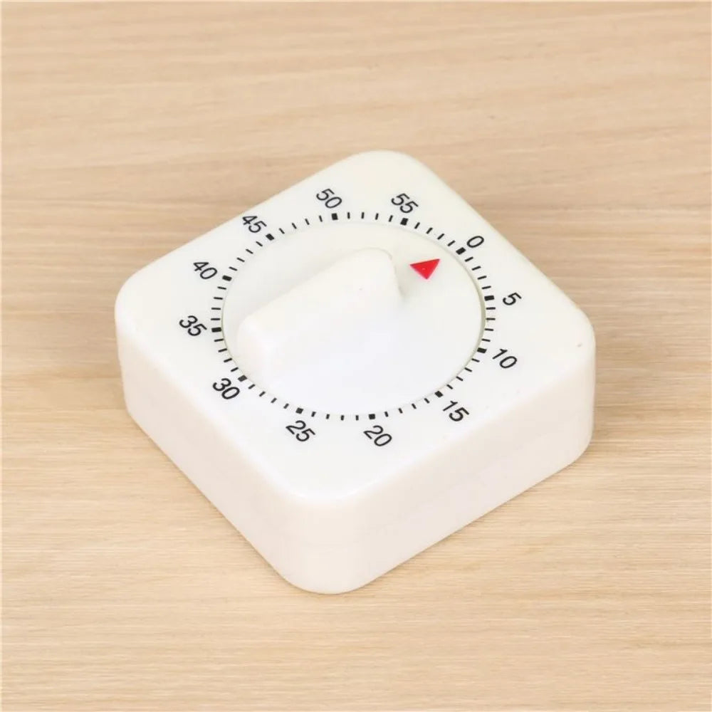 Kitchen Timer, Mechanical Rotary Timer, Student Problem-solving, Cute Kitchen Creative Square Alarm Clock, No Battery Required