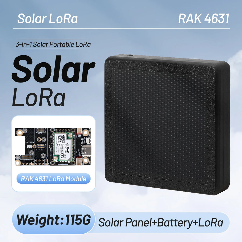 ST1 Solar Node Repeater RAK LoRa Mesh Solar Powered RAK4631 Dev-Board With 3000mAh Battery Wireless Solar LoRa 868MHz 915MHz