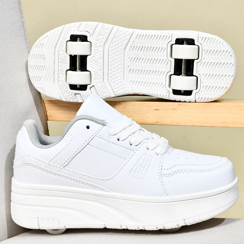 Children's Roller Skate Shoes Student Inline Skating Shoes Girls 4-Wheel Deformation Boy's Skating Shoes