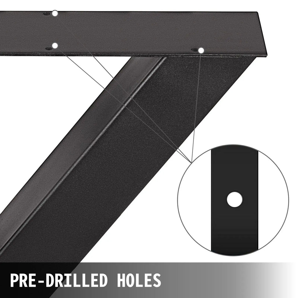 Set of 2 Heavy Duty 3.1\" Square Box Section X Frame Table Legs 28\" Height 31\" Width for Park Dining Table