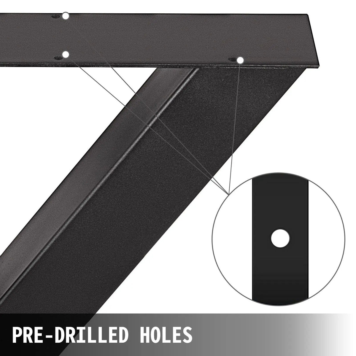 Set of 2 Heavy Duty 3.1\" Square Box Section X Frame Table Legs 28\" Height 31\" Width for Park Dining Table