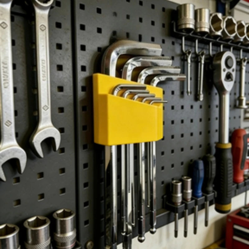 Hex Key Wrench Storage Holder, Plastic Allen Wrench Organizer Rack for Pegboard Drawer Garage Home Hand Job Tools Storage