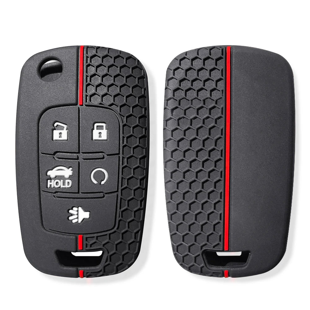 5 Buttons Silicone Cover Holder Key Jacket for Chevrolet Camaro Cruze Volt Equinox Spark Malibu Sonic Flip Remote Key Case Shell