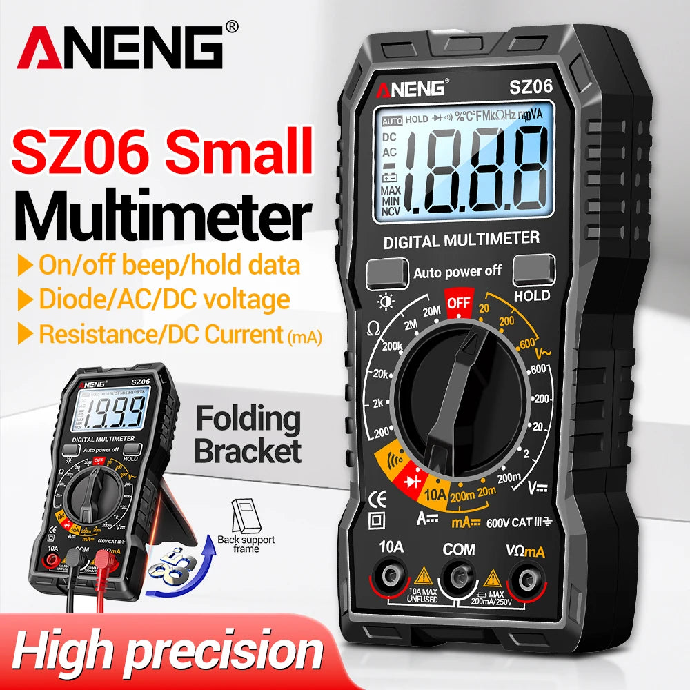 Digital Multimeter ANENG SZ06 AC/DC Ammeter 1999 Counts Multitester 600V Voltmeter Multimetr Voltage Resistance Meter Diode Tool
