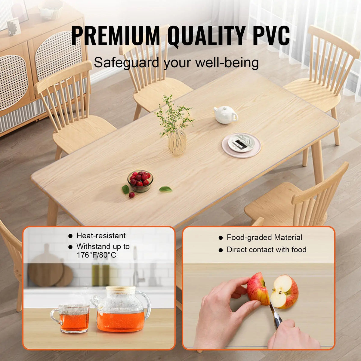 "Rectangle PVC Plastic Tablecloth 1.5mm Thick Waterproof Cover 18" X 36" for Desktop Protection"