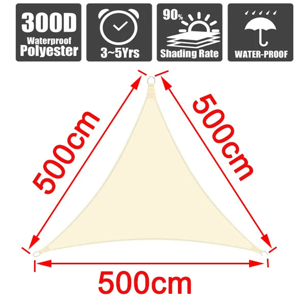 Outdoor Awnings Waterproof Sun Shade Sail Garden Canopi For Terrace Car Canvas Awning Rectangle Pool Sun-Shelter Sunshade Sail