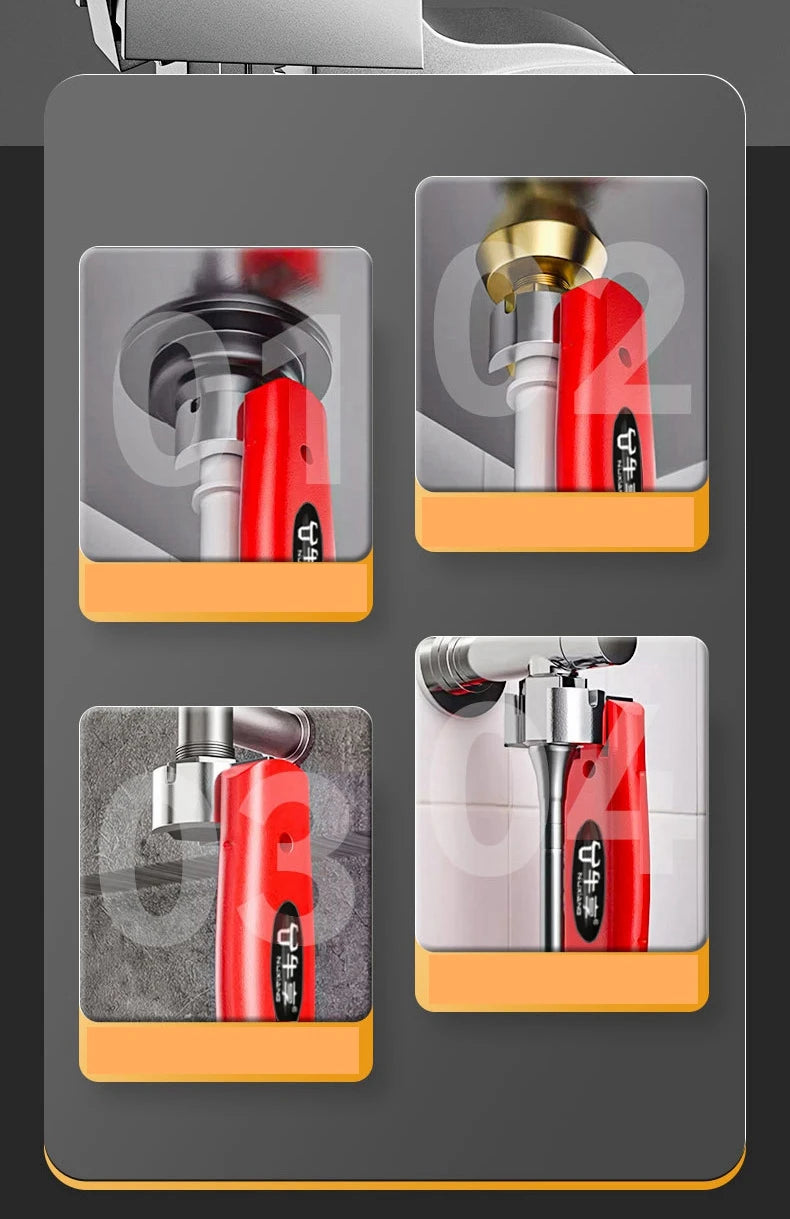 Universal Adjustable Wrench - Perfect for Faucet & Sink Repairs, Bathroom Maintenance, and Pipe Work