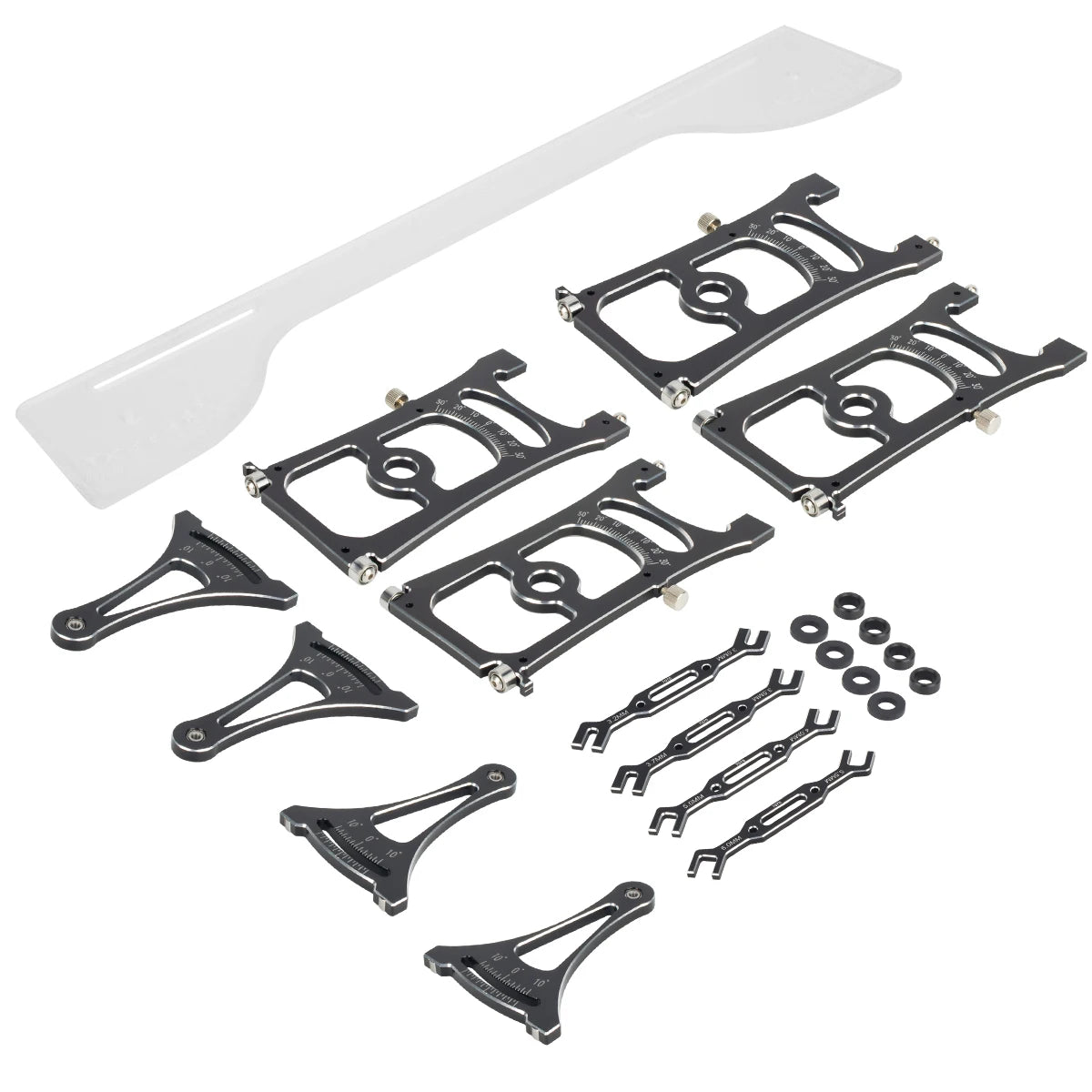 1Set Aluminum Chassis Setup System Measuring Tool With Ruler Wrench for Trxs 1/8 Rally Short Truck 1/7 Electric Off-road Car