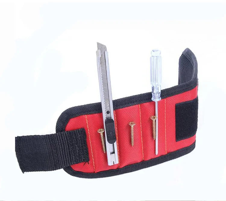 Five Rows of Ten Magnets Magnetic Wristband for Holding Screws,Nails,Drilling Bits,Wrist Tool Holder Belts with Strong Magnets