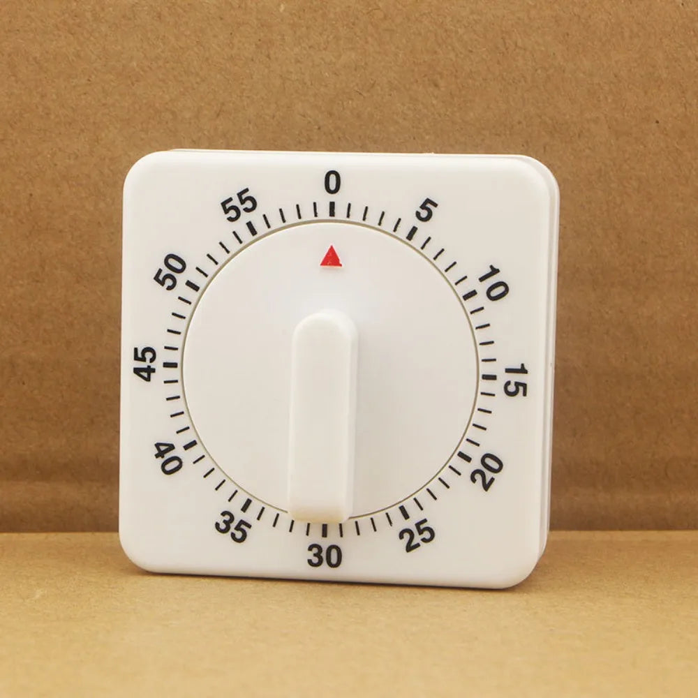 Kitchen Timer, Mechanical Rotary Timer, Student Problem-solving, Cute Kitchen Creative Square Alarm Clock, No Battery Required