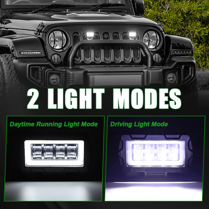 4 inch 5 inch 7D Angel Eye LED work Light Bar Offroad 4x4 Spotlight Fog Lamp 12V 24V Driving Work lamp DRL for Truck SUV ATV