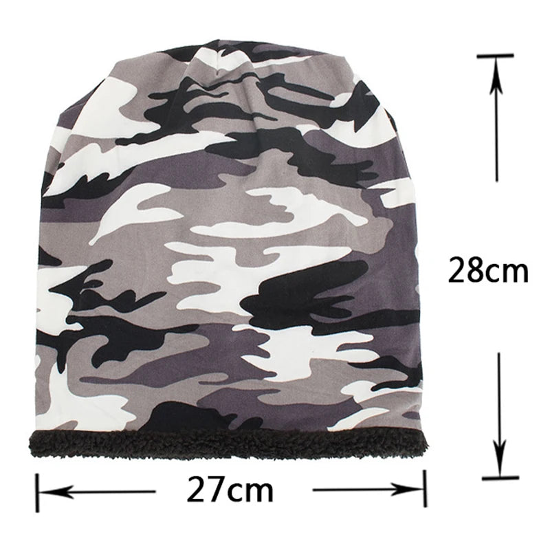 Outdoor Warm Cap Balaclava For Women/Men Camouflage Cotton Cap Plus Velvet Hat Warm For Autumn Winter Skiing Bike Accessories