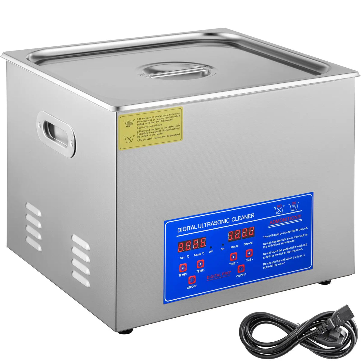 "15L Digital Ultrasonic Cleaner with Timer & Heater (40kHz)-Professional & Electric for Cars (110V)"